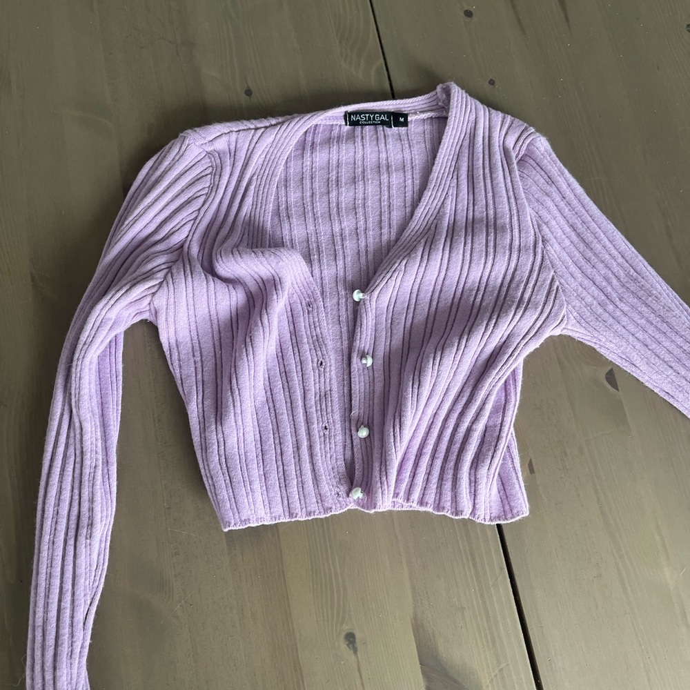Nasty gal lavender cropped cardigan